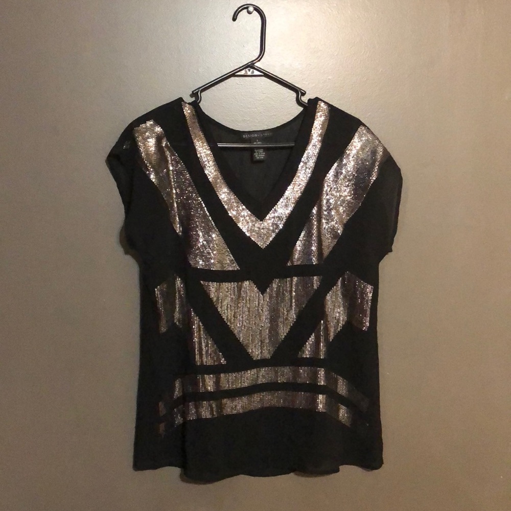 Sequined sheer top